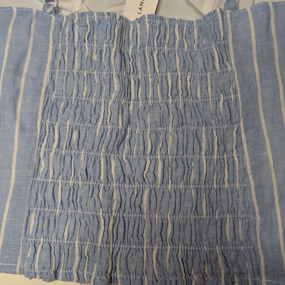 Blue and White Striped Women's Top - Picture 6 of 10